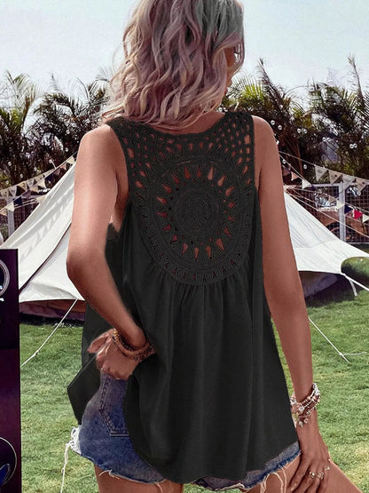 Crochet V-Neck Tank Top
