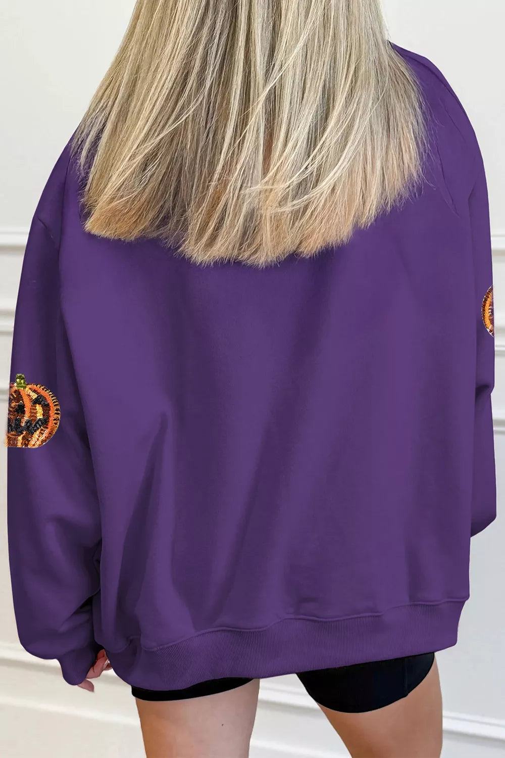 Sequin Pumpkin Spooky Halloween Sweatshirt