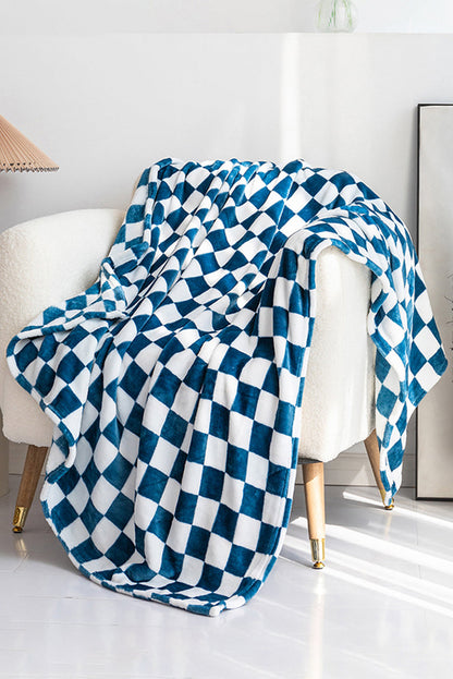 Blue Zone Planet | Black Checkerboard Printed Soft Throw Blanket