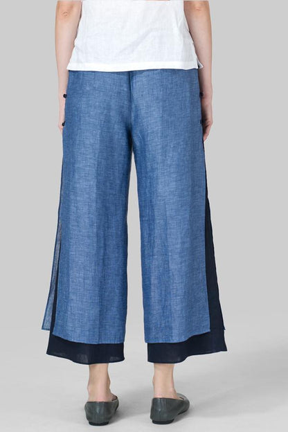 Casual Paneled Wide Leg Pants