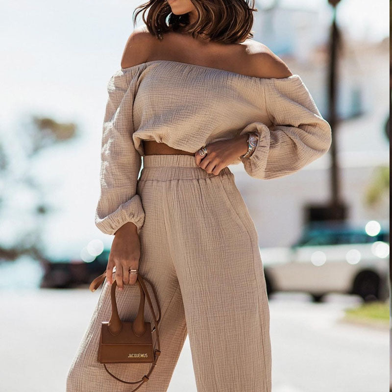 Off Shoulder Stylish Two-Pieces Set