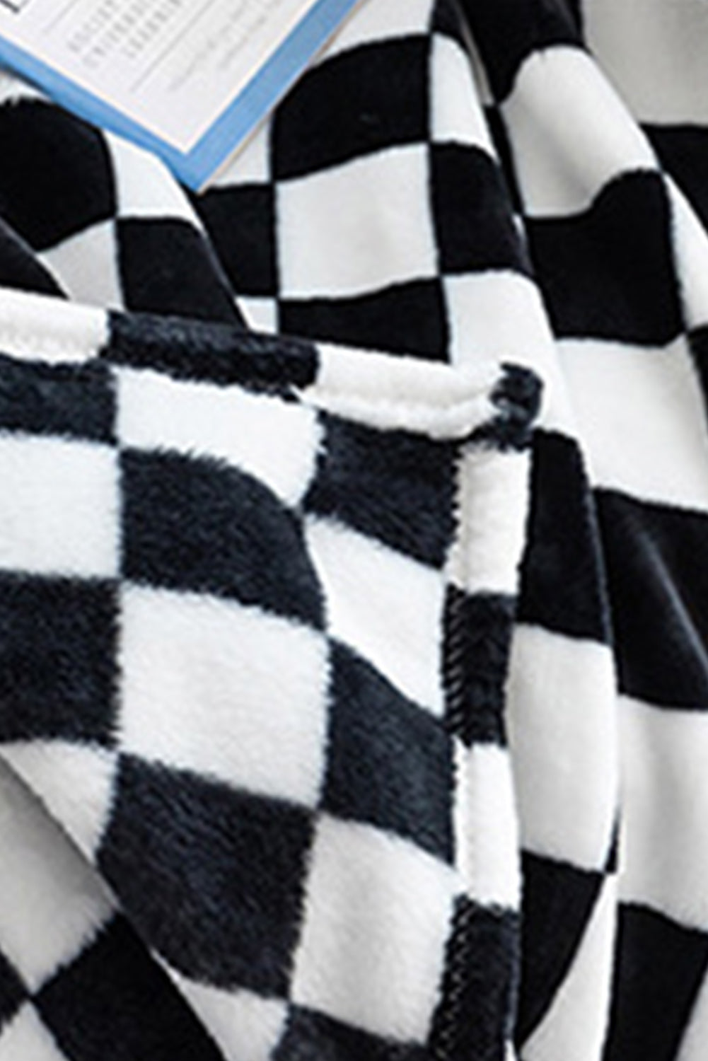 Blue Zone Planet | Black Checkerboard Printed Soft Throw Blanket