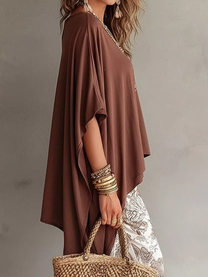 Oversized Batwing Sleeve Flowy Top for Women | Plus Size Boutique Top