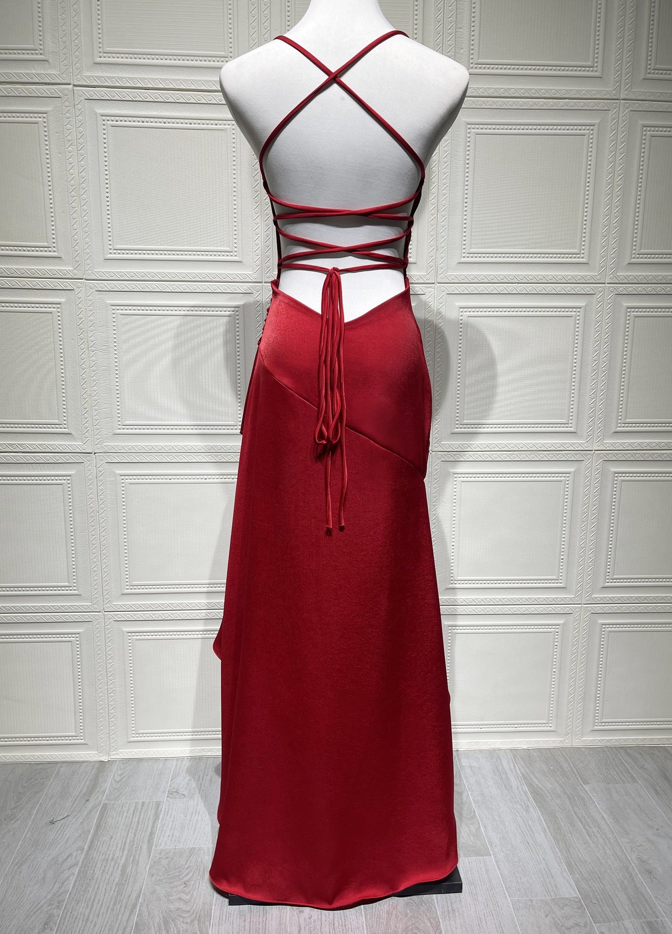 Robe longue en satin