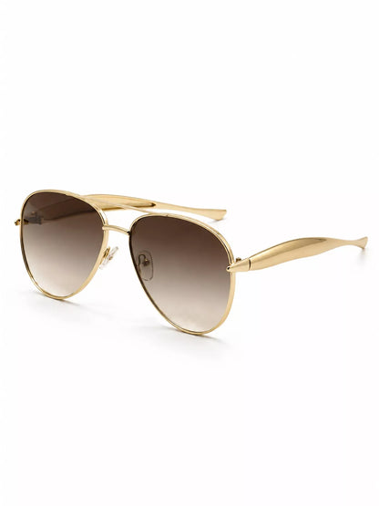Aviator Sunglasses with Metal Lenses