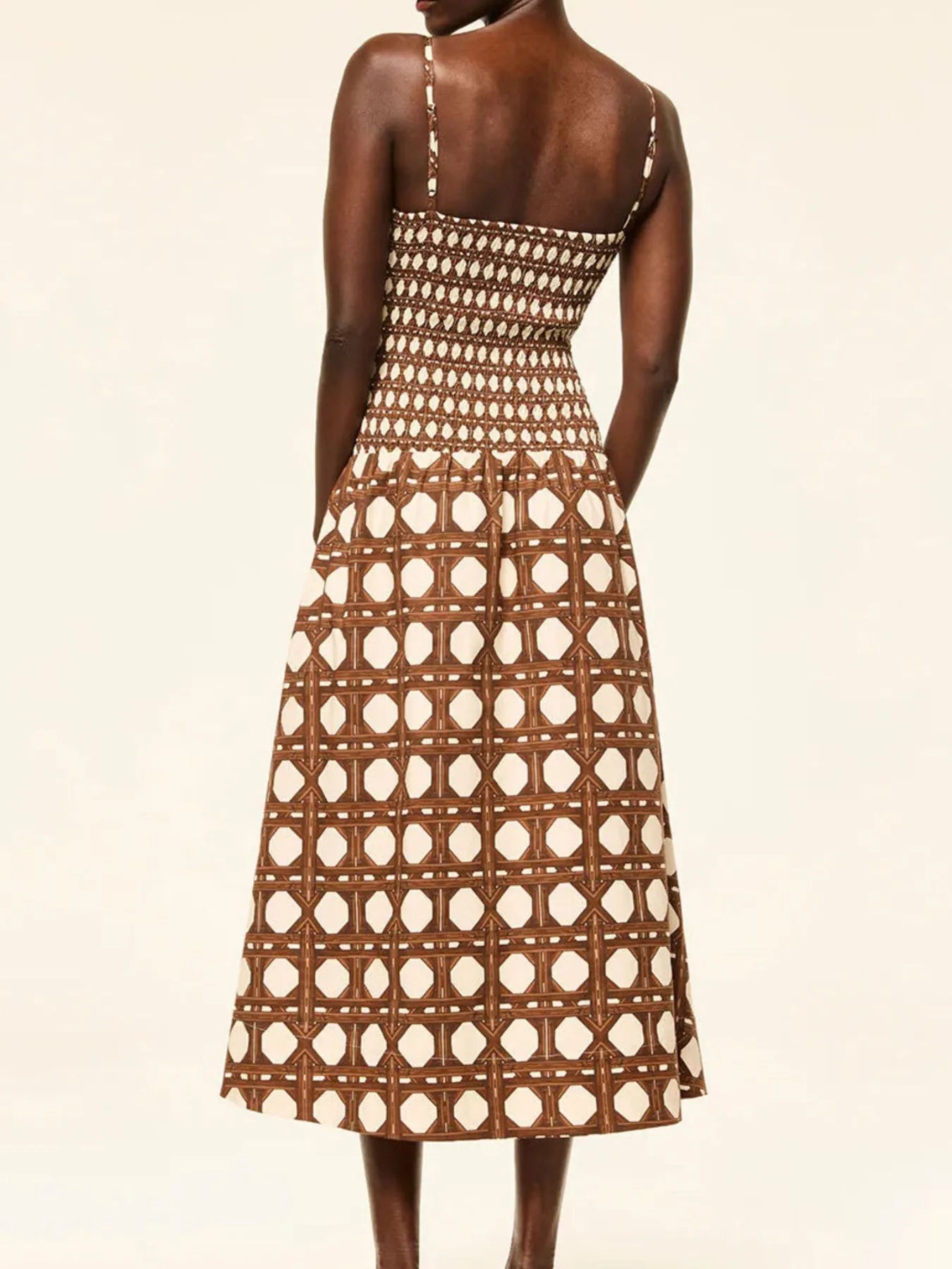 Geometric Pattern Cami Midi Dress