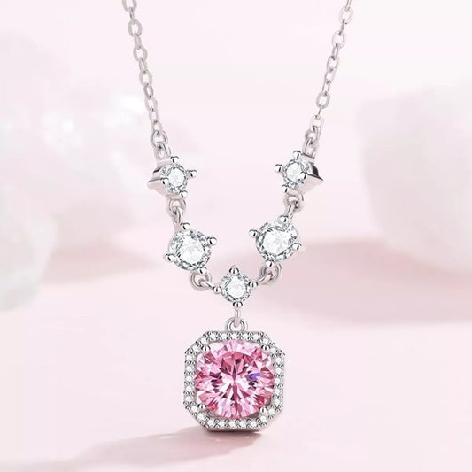 925 Sterling Silver Zircon Pendant Necklace