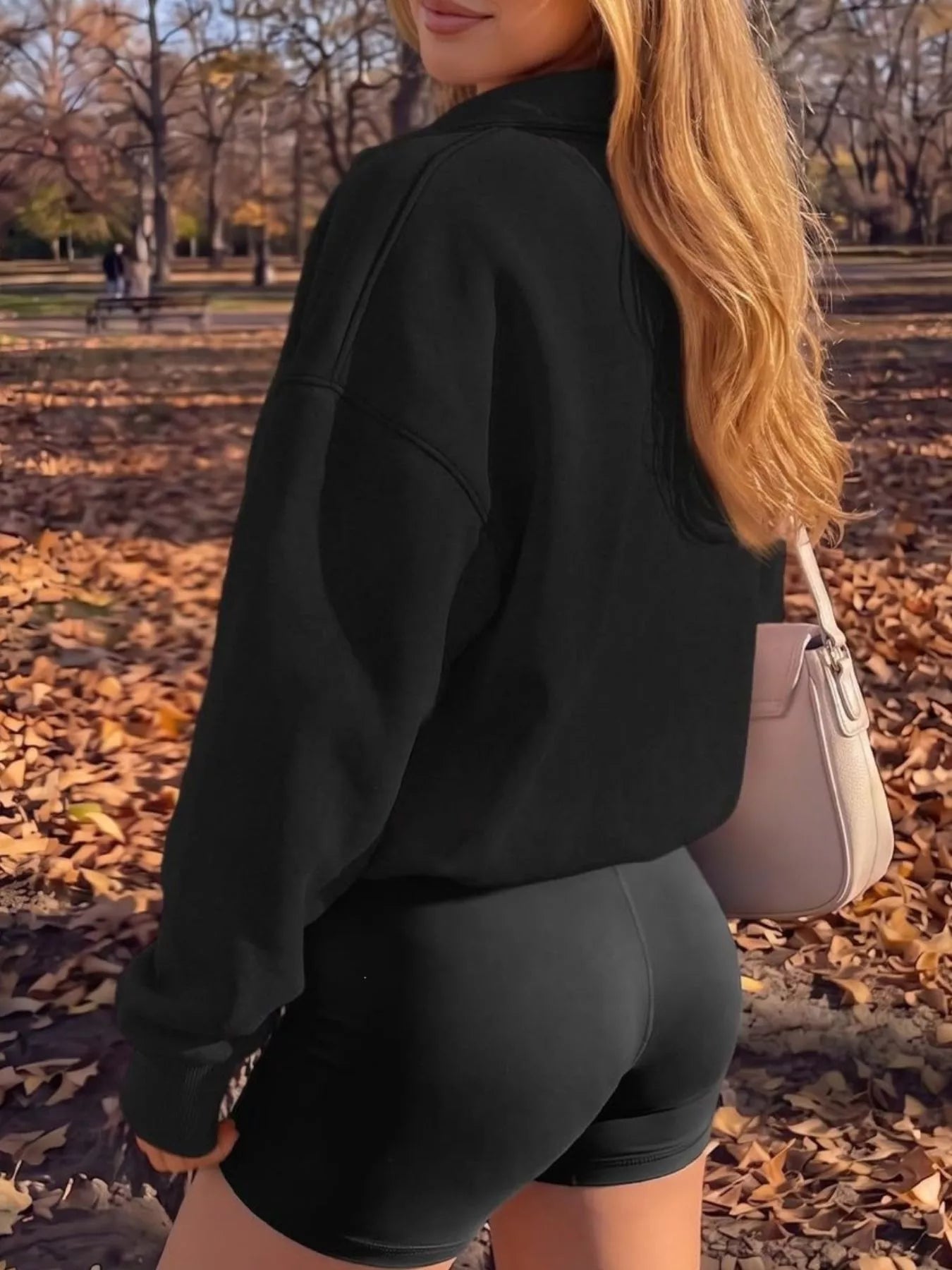 Button Detail Dropped Shoulder Sweatshirt