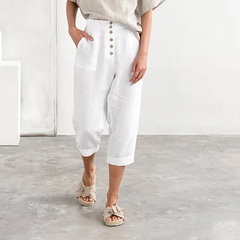 Casual cotton and linen loose casual pants