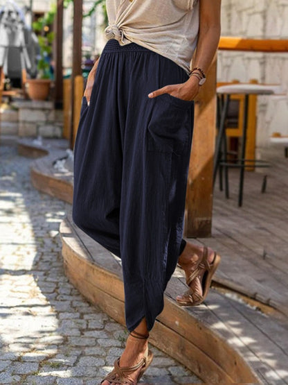 Wide Leg Cotton Loose Pencil Pants