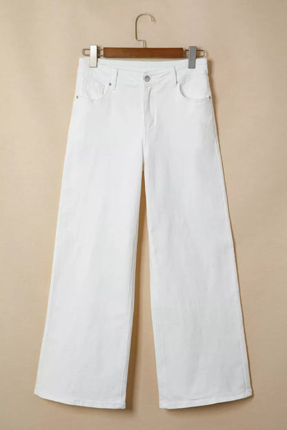 Solid Color Loose Casual Jeans