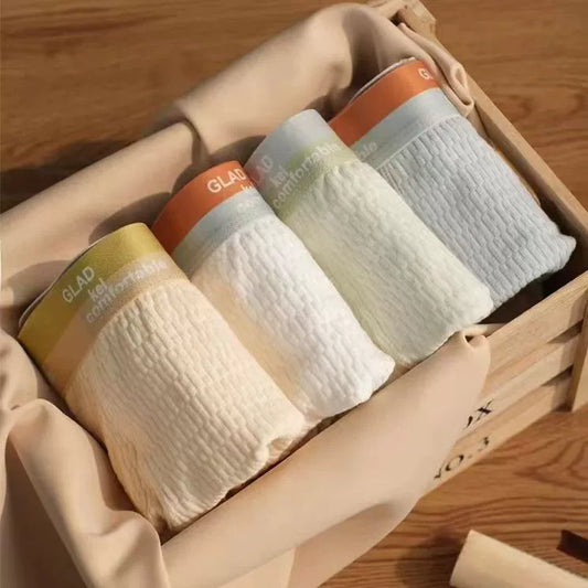 4er-Pack Boxershorts aus Bubble-Baumwolle und Stretch für Herren