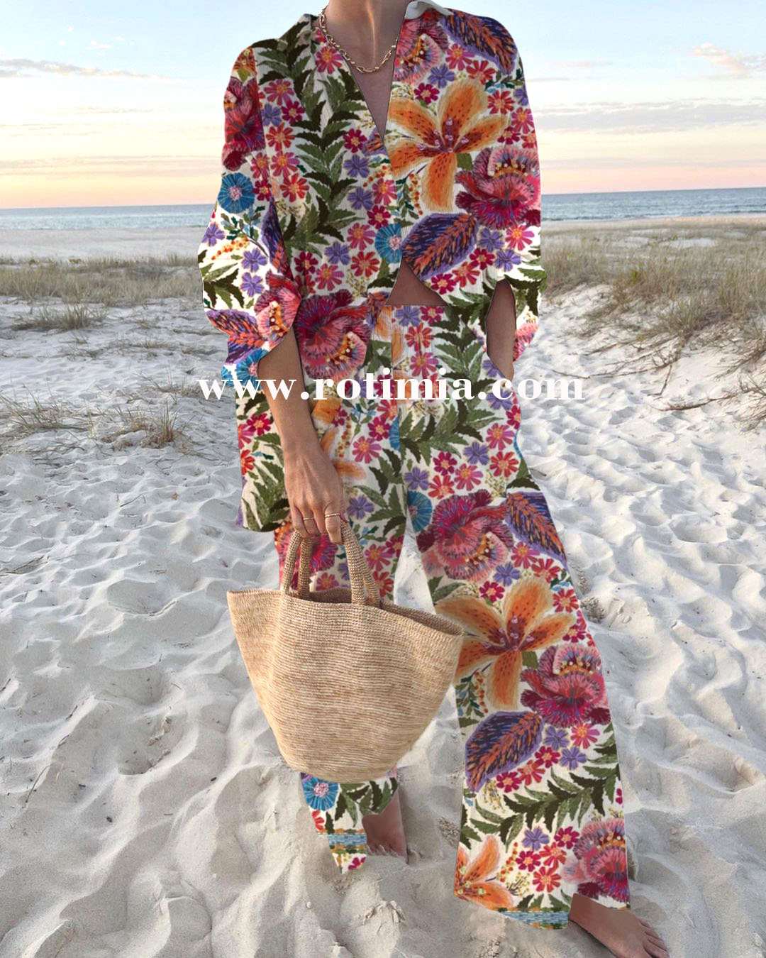 Lily Garden Print Two -piece Suit