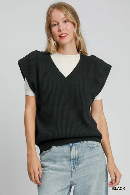 Umgee Oversized V Neck Vest