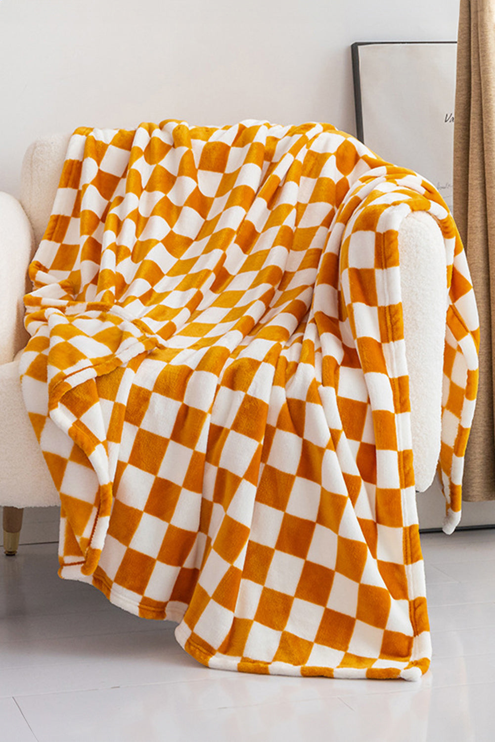 Blue Zone Planet | Black Checkerboard Printed Soft Throw Blanket