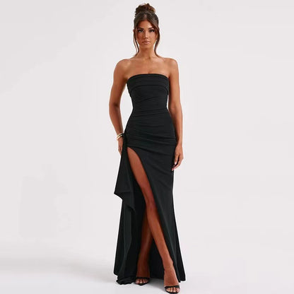 Strapless Sheath Simple Long Dress with Split