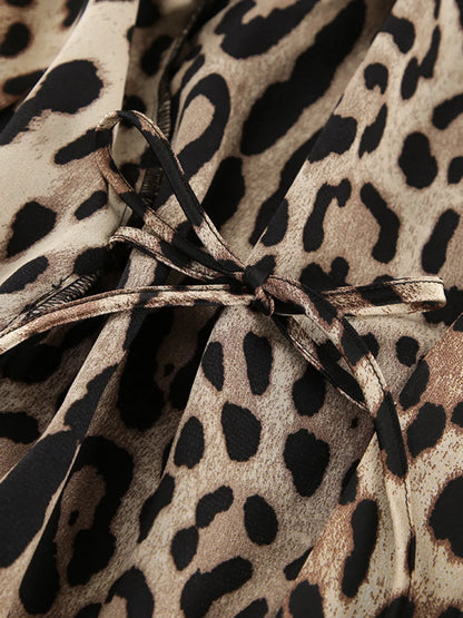 Leopard Bra & Cardigan and Shorts Set