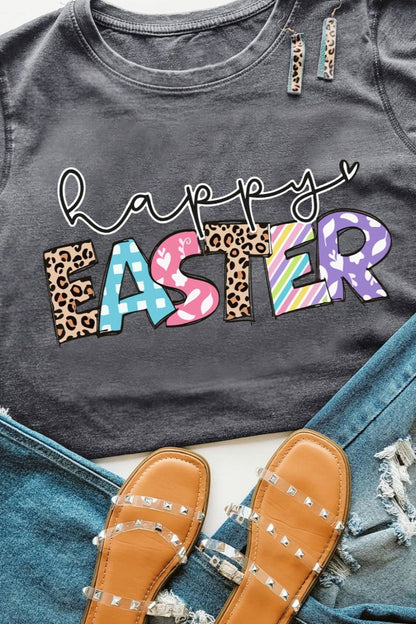Happy Easter Graphic Short Sleeve T-Shirt