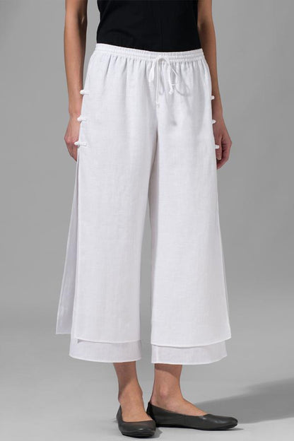 Casual Paneled Wide Leg Pants