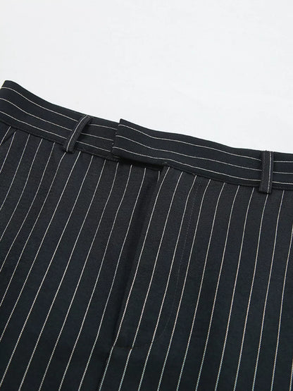 Slit Striped Maxi Skirt
