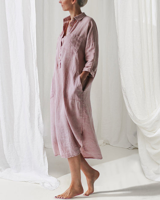 Shirt Dress In Dusty Pink