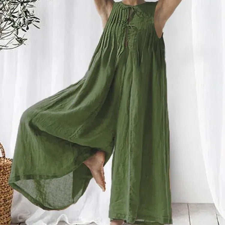 Casual Pleated Design Loose Jumpsuit