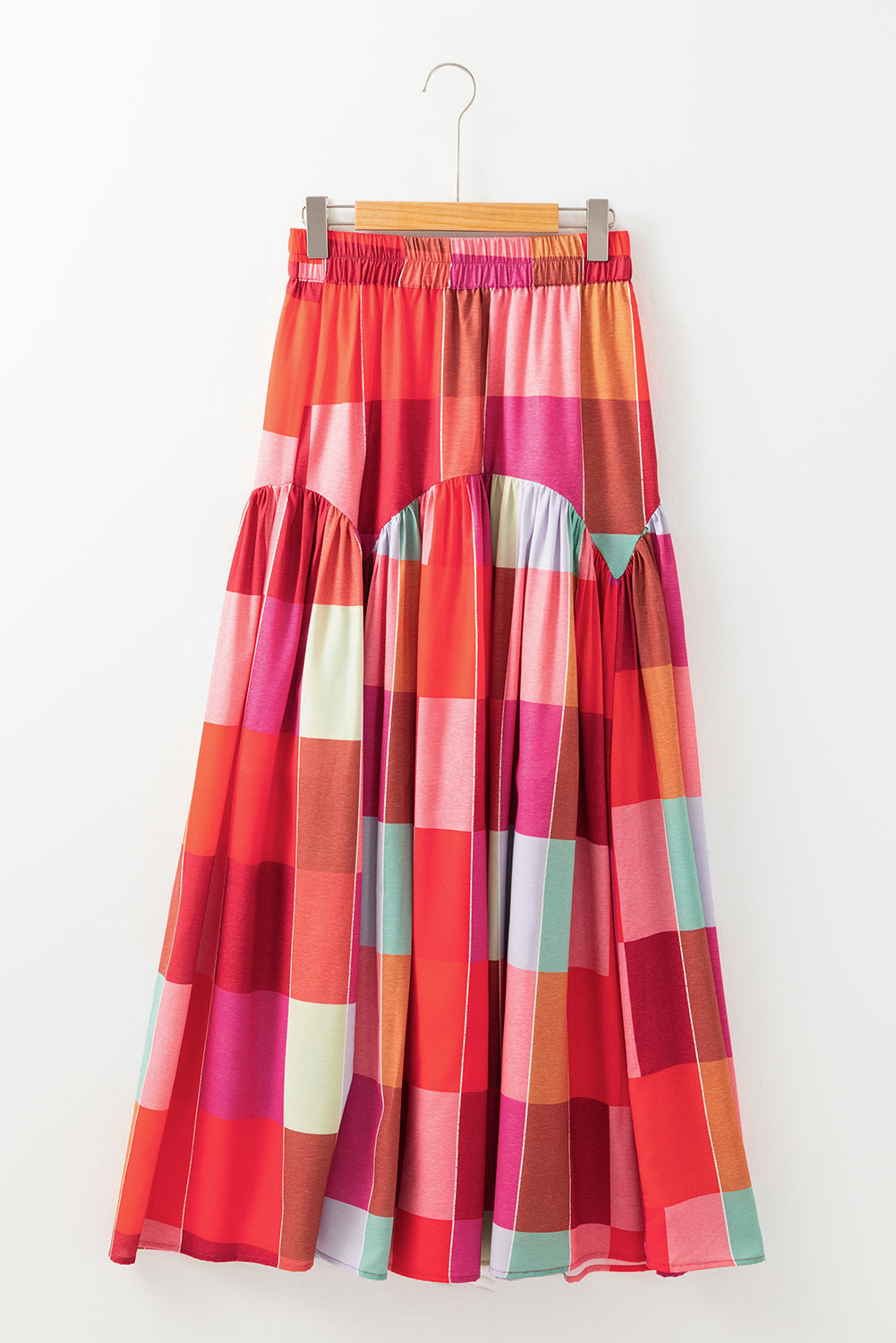 Blue Zone Planet | Color Block Elastic Waist Maxi Skirt