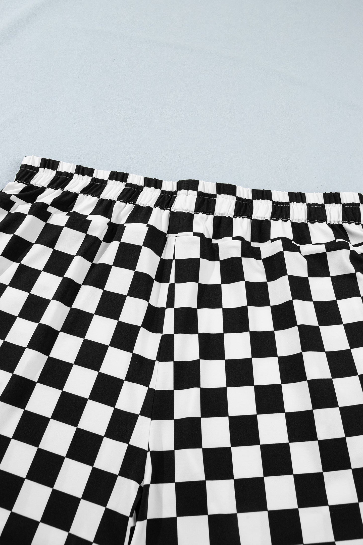 Black Plus Size Checkered Athleisure Shorts