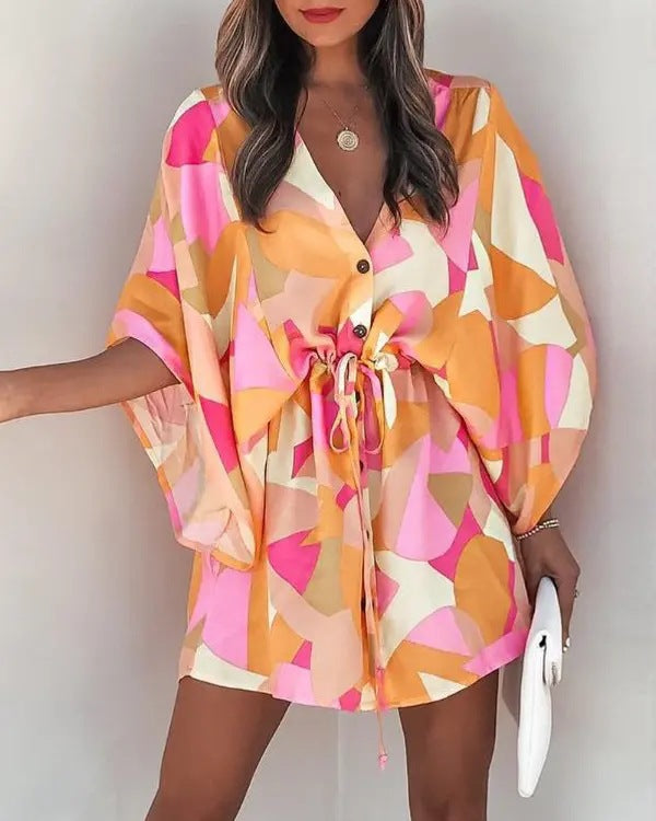 Summer Beach Colorful Print Dress