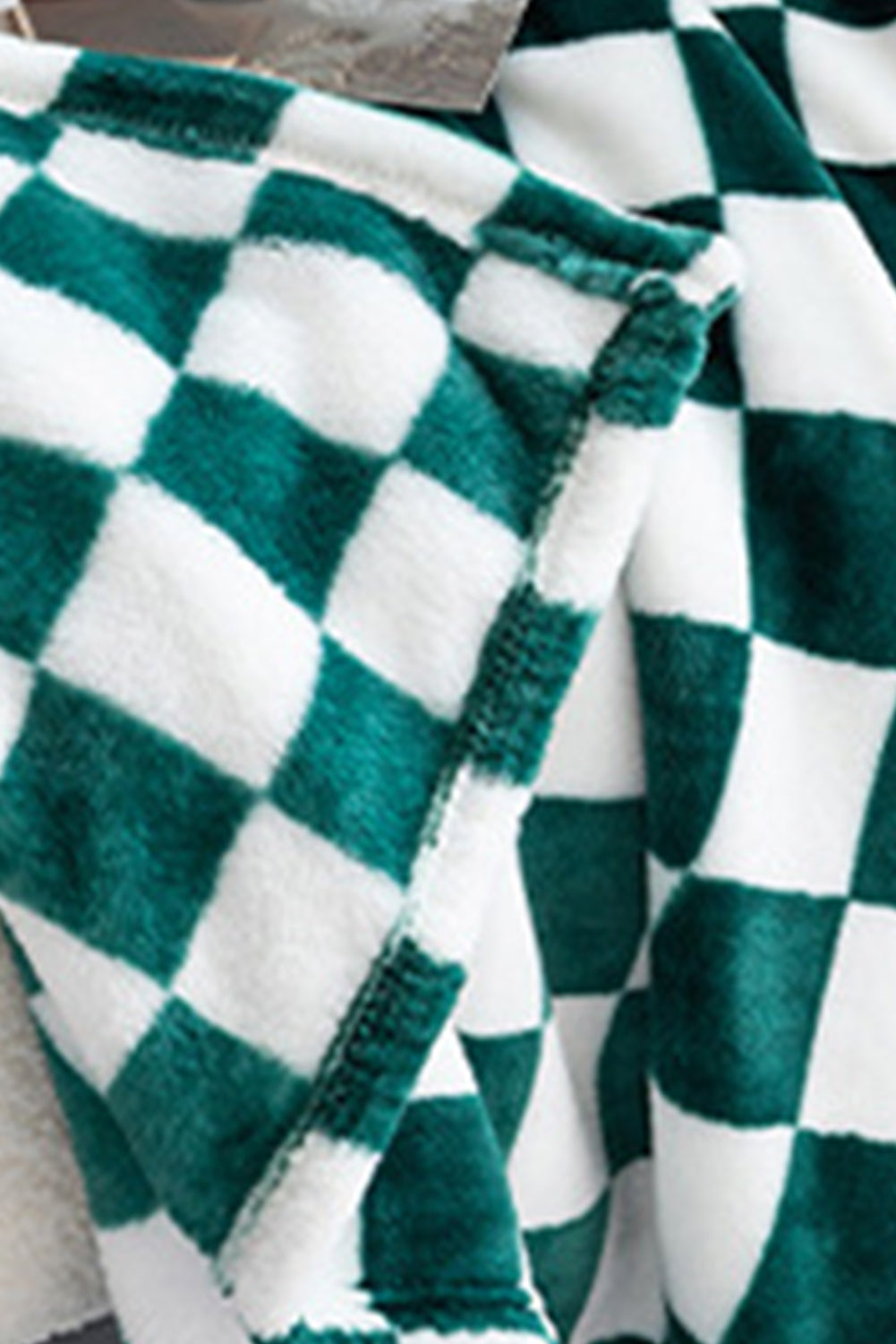 Blue Zone Planet | Black Checkerboard Printed Soft Throw Blanket