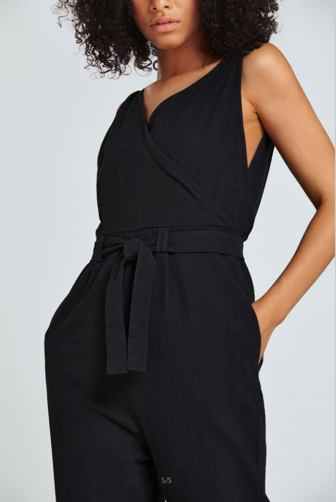 Summer V-neck sleeveless Cotton Jumpsuit