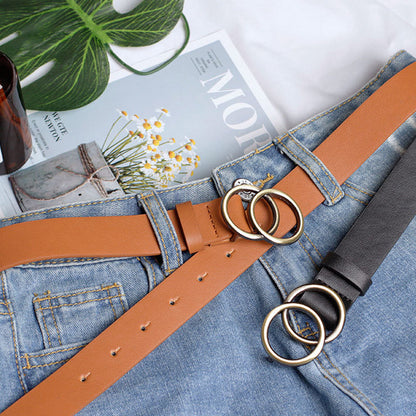 Fashion Casual Wild Round Buckle Belt