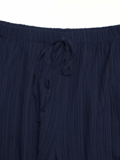 Textured Tube Top & Wide Leg Pants Set