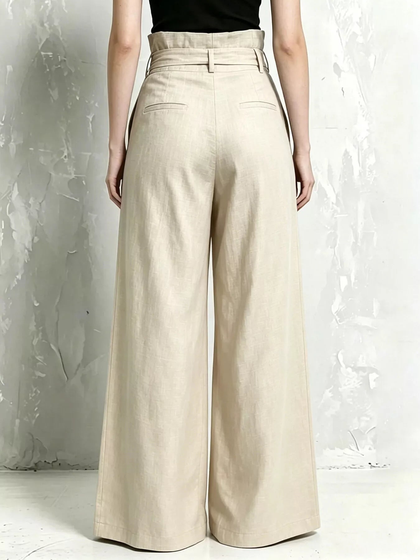 Full Size Wide-Leg Paperbag Waist Pants Plus Size