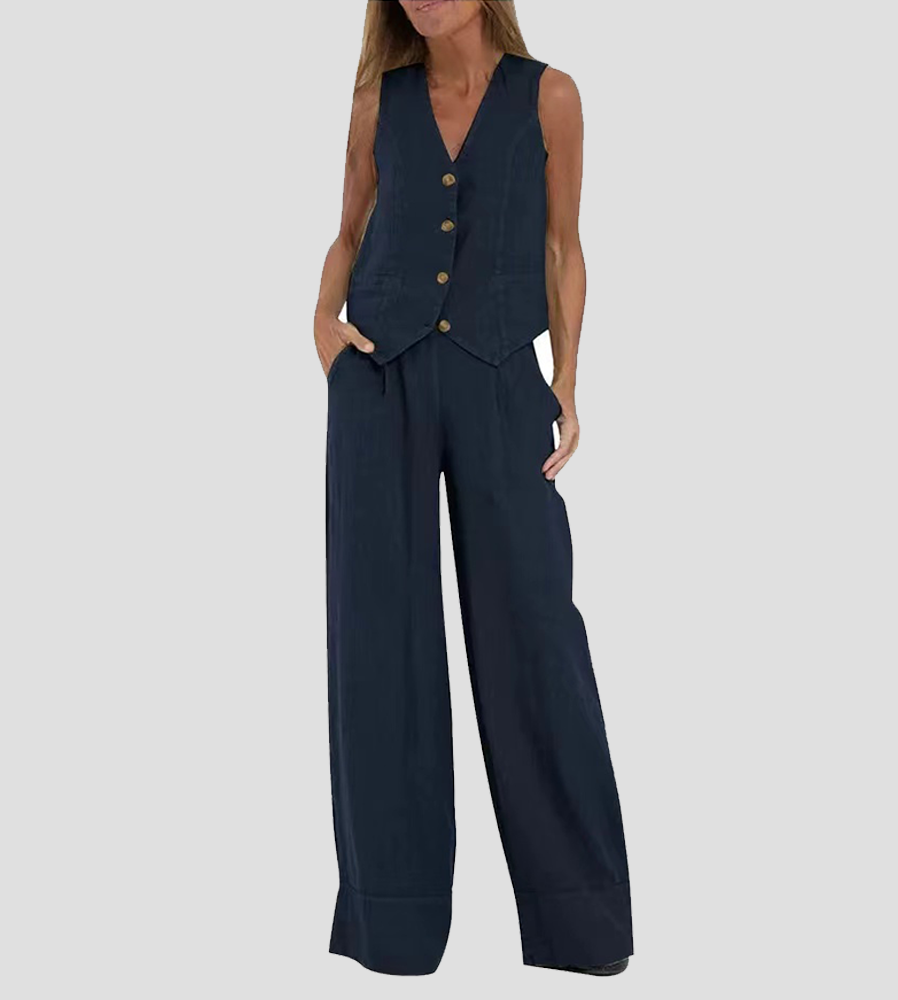 Vest & Pants Cotton Leisure Suit