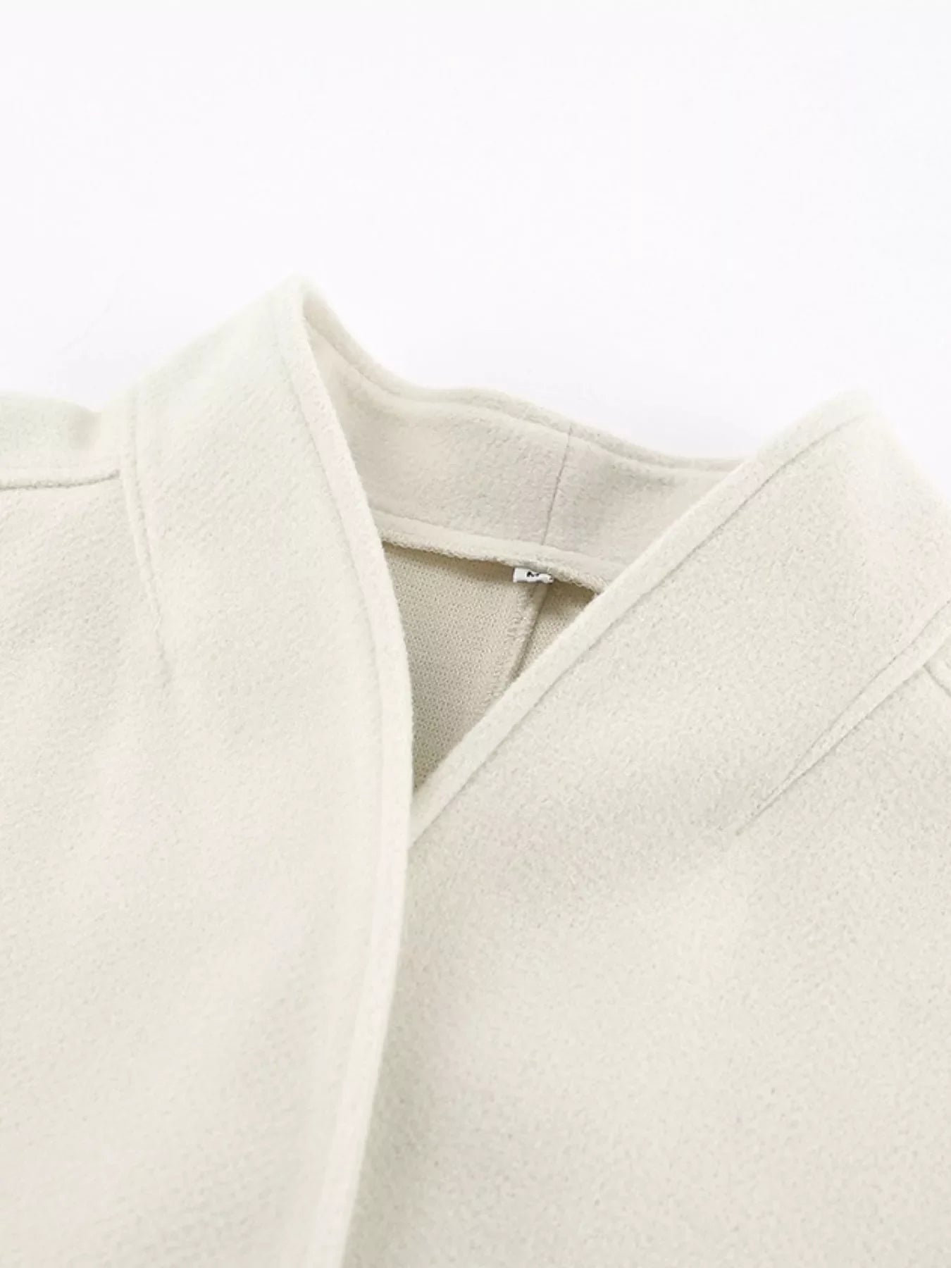 Elegant Stand Collar Open Front Outerwear