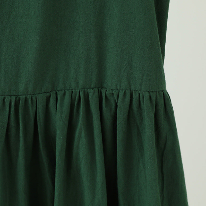 Summer Sleeveless French Green Dress