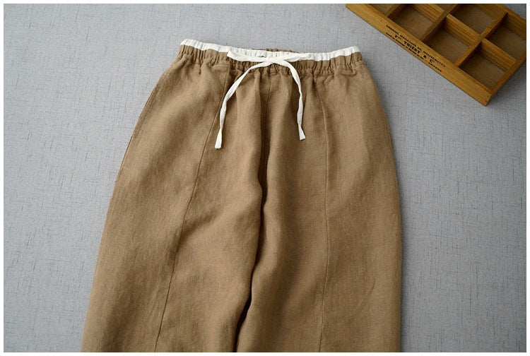 Comfortable loose solid color cropped pants