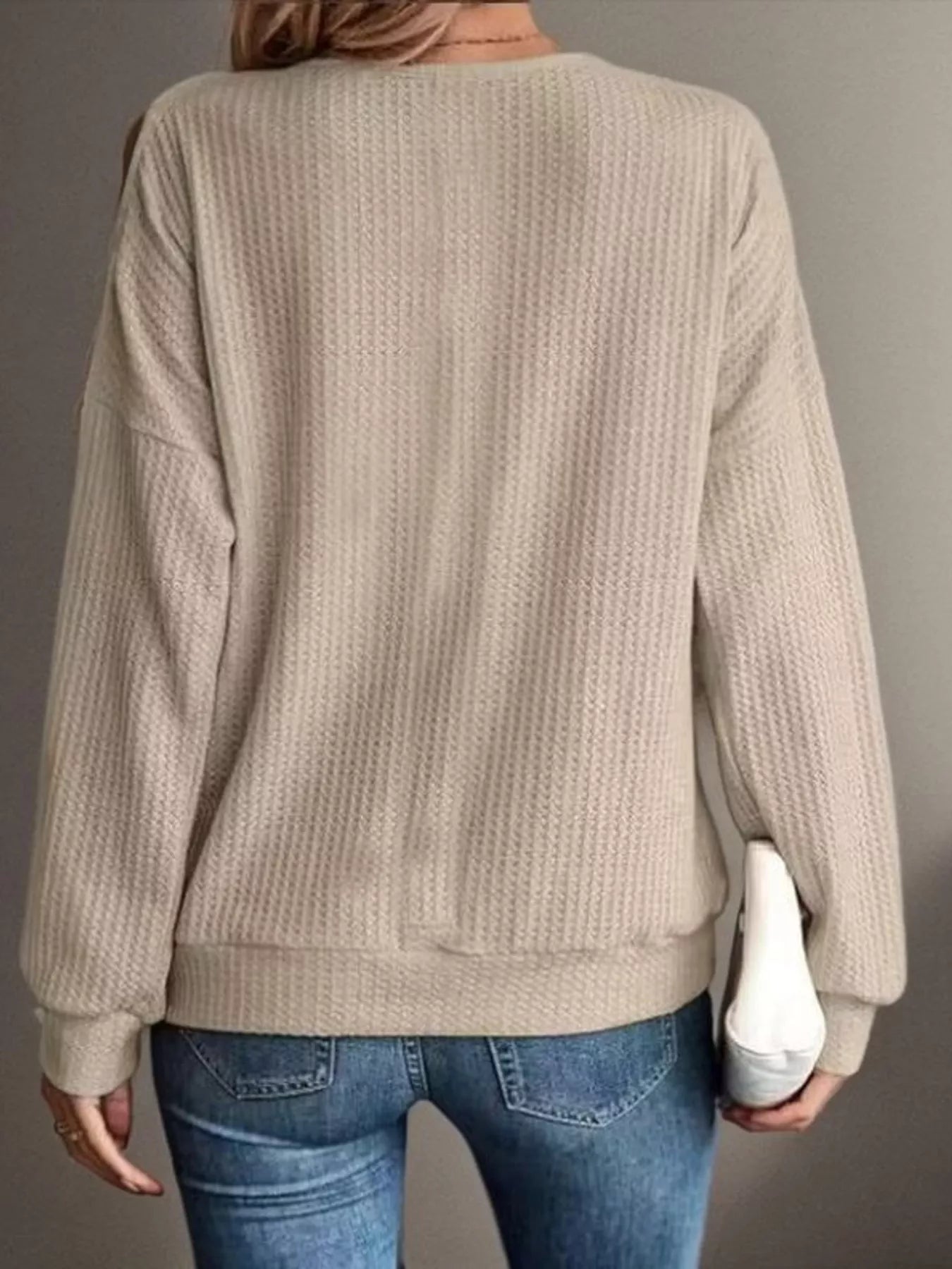 Solid Color Cold Shoulder Long Sleeve T-Shirt
