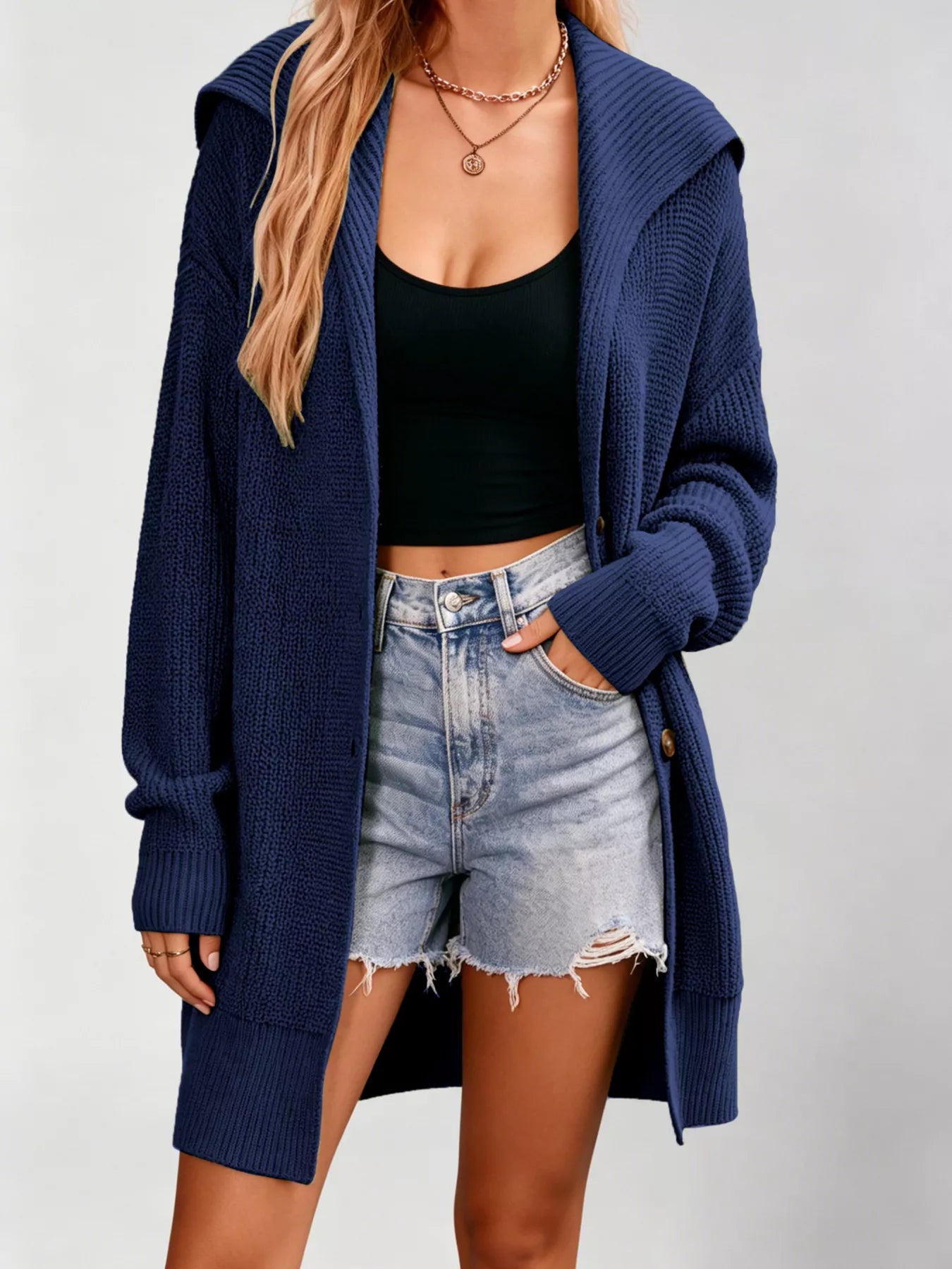 Button Up Longline Cardigan