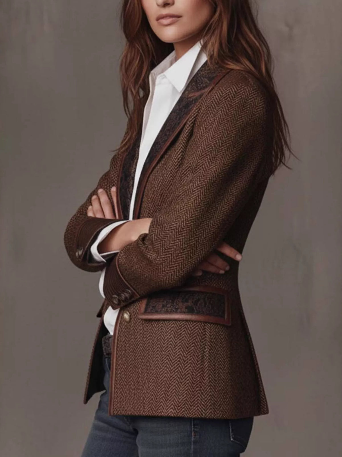 Lapel Collar Slim Fit Blazer | Plus Size