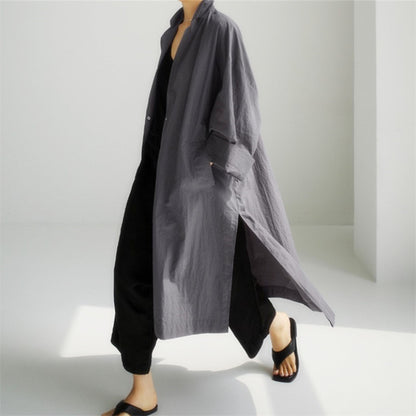 Simple Comfort Cotton Long Coat