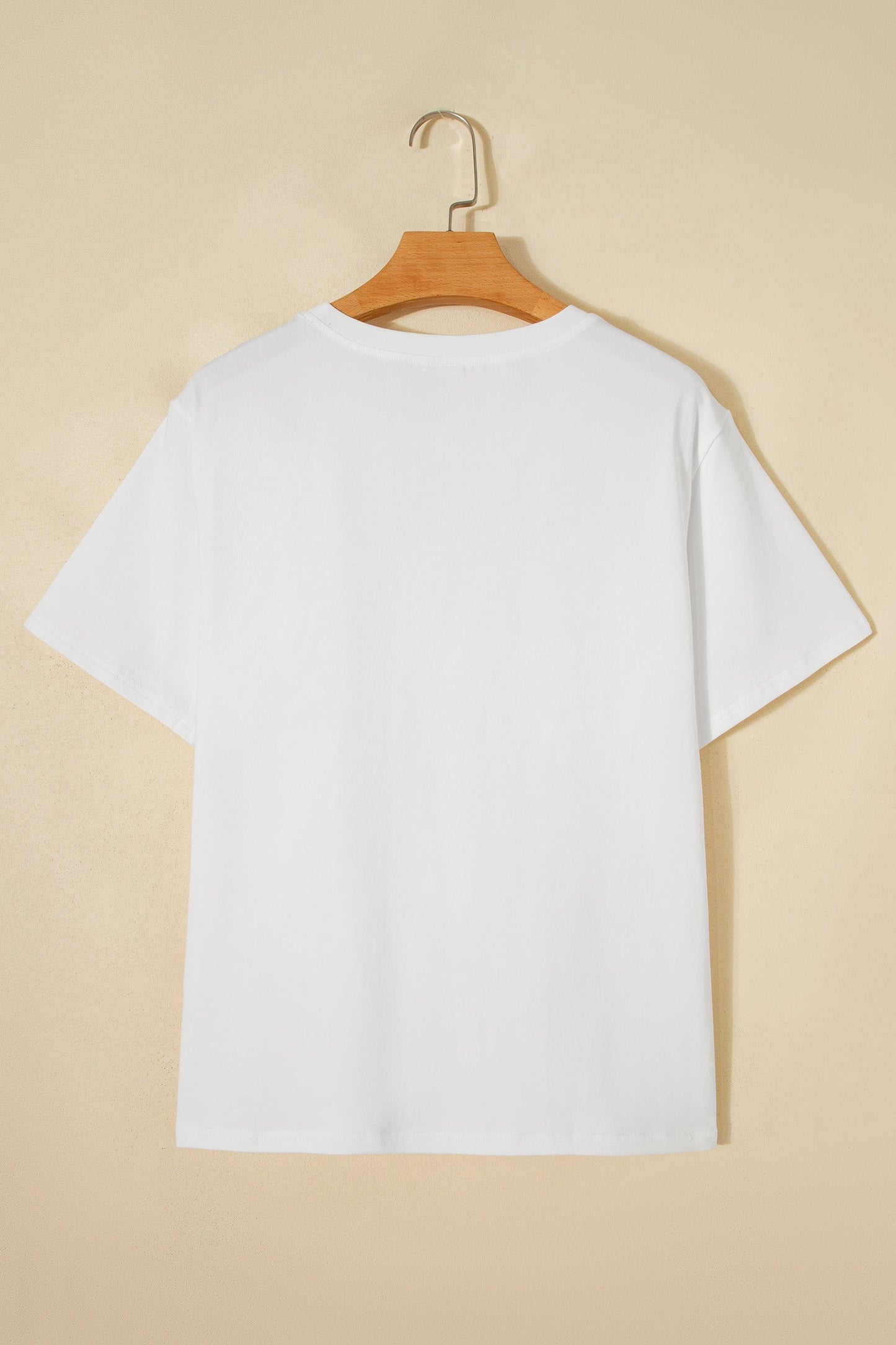 White Fancy Embroidered Patch Flag Casual T Shirt