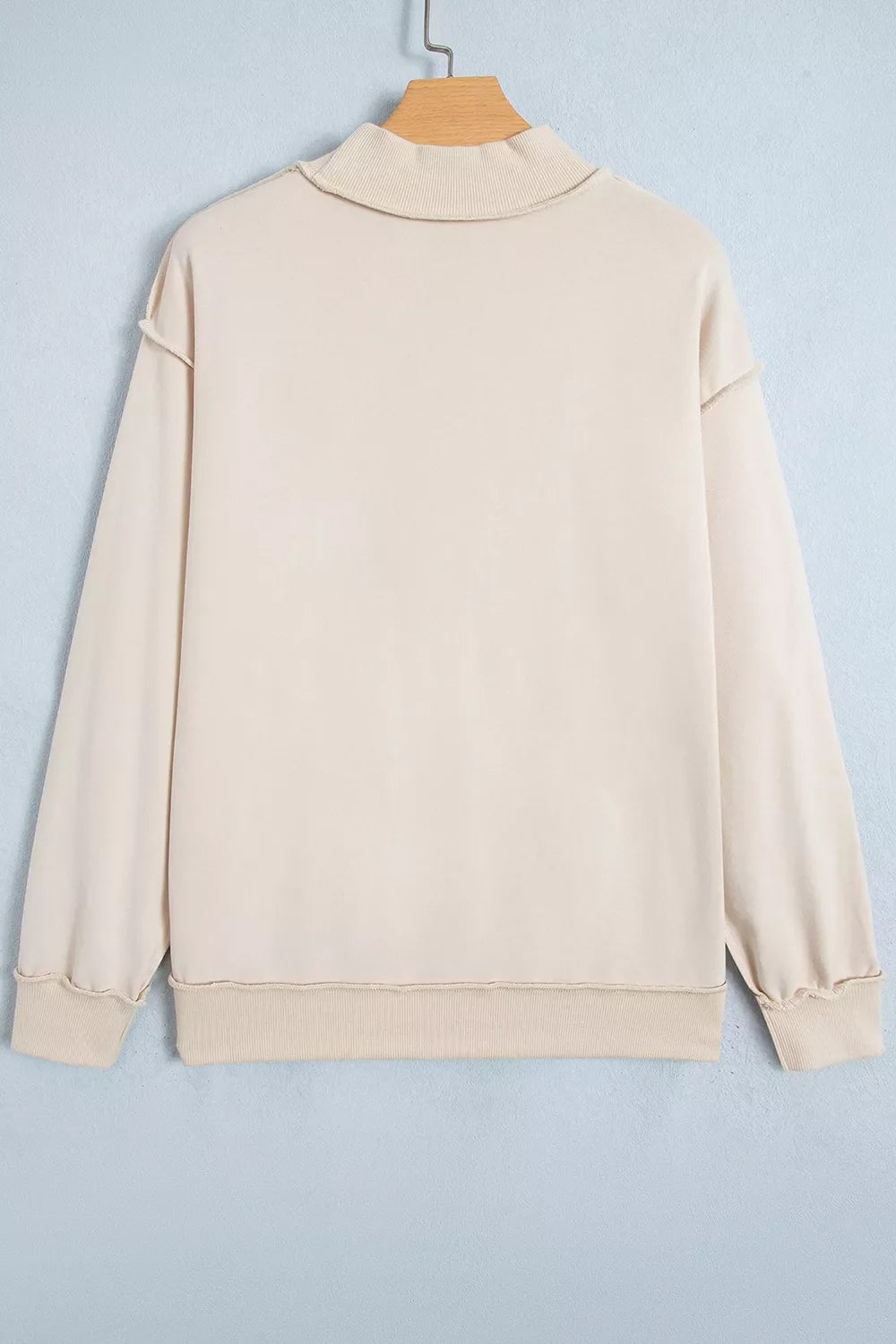 CHRIST IS KING Embroidery High Neck Baggy Sweatshirt