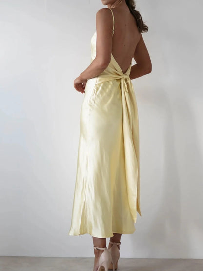 Satin Backless Cami Dress