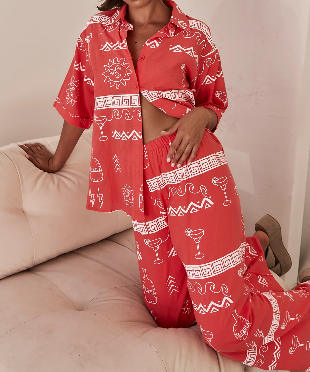 Stylish Printing Two-pieces Set