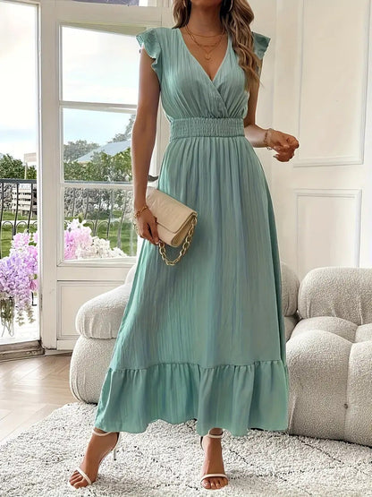 Capri Flutter Sleeve Maxi Dress