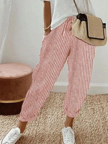 Striped Cropped Pants