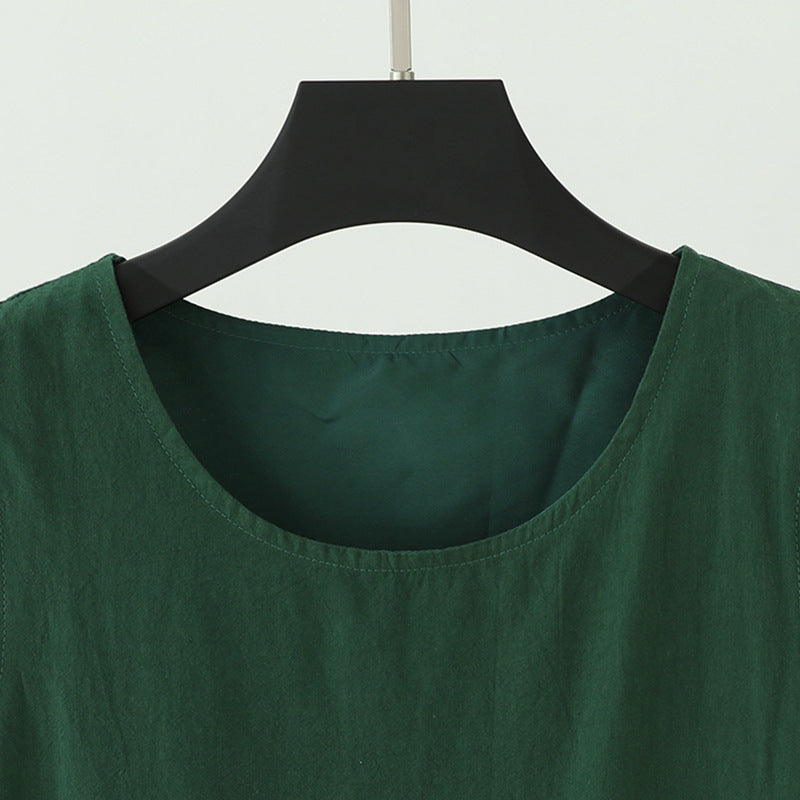 Summer Sleeveless French Green Dress