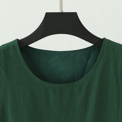 Summer Sleeveless French Green Dress